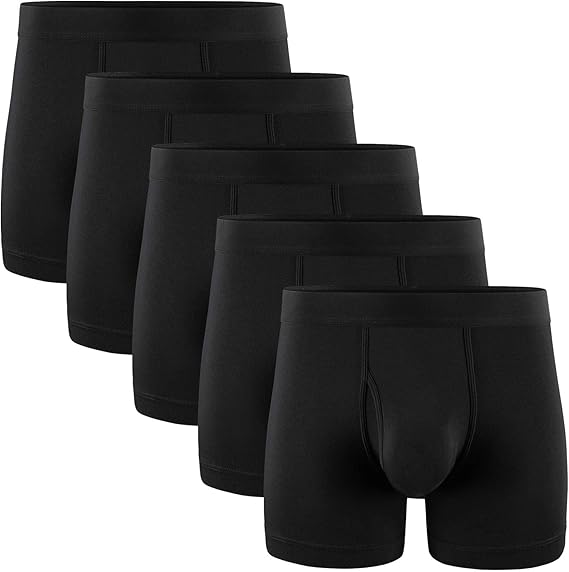 Men’s Cotton Long Boxer Briefs – 5-Pack by 5Mayi