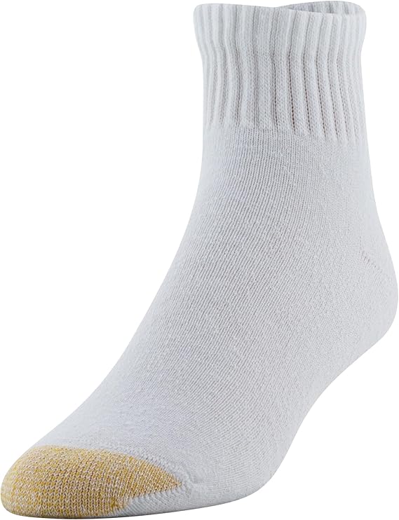 Men’s White Cotton Ankle Athletic Socks – 6-Pair Set by GoldToe