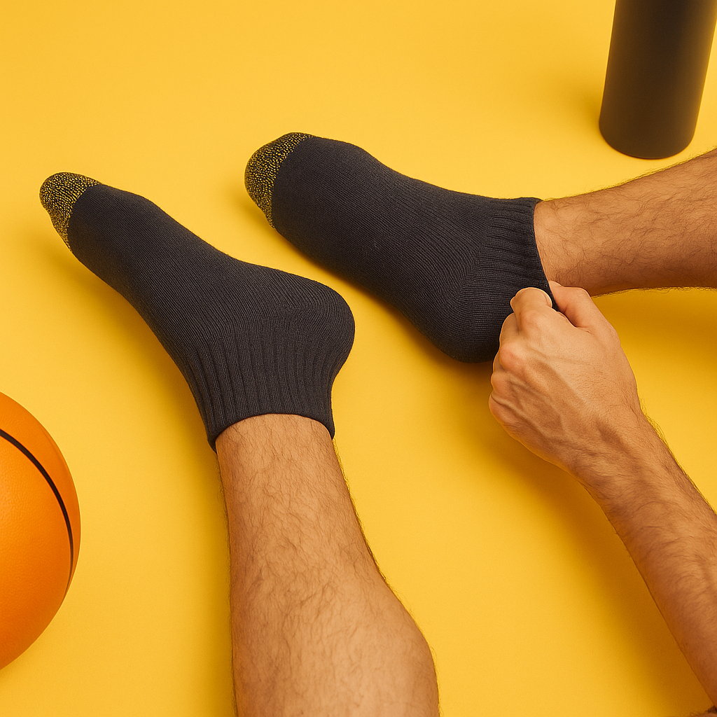 Men’s Black Cotton Ankle Athletic Socks – 6-Pair Set by GoldToe