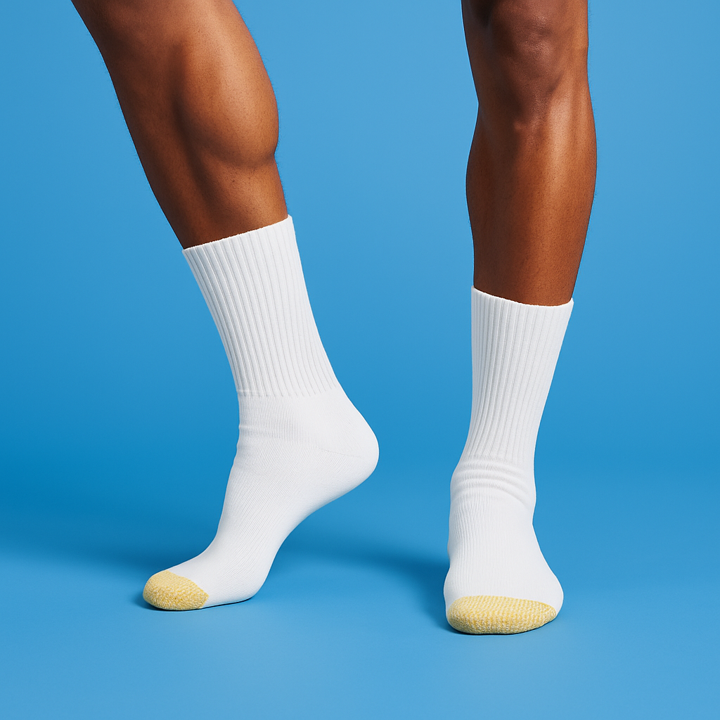 Men's White Cotton Long Socks – 6 Pair Set by GoldToe