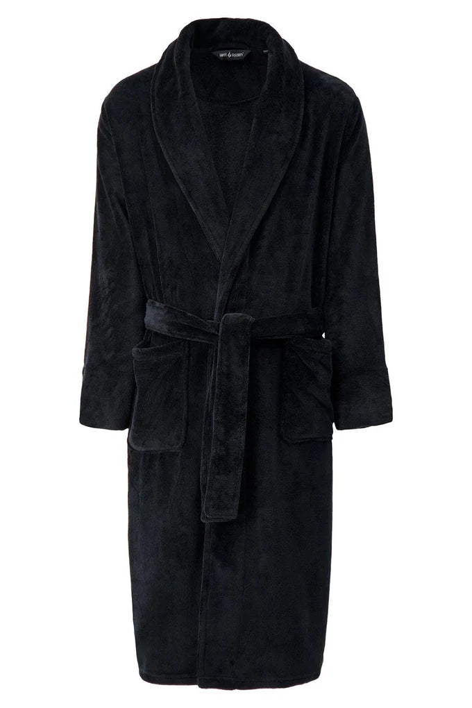 Men’s Thermal Spa Robe – Black Heavyweight