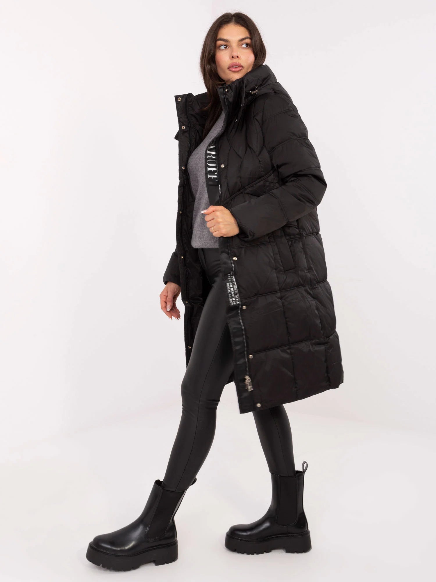Long Black Winter Puffer Coat — Warm & Strong