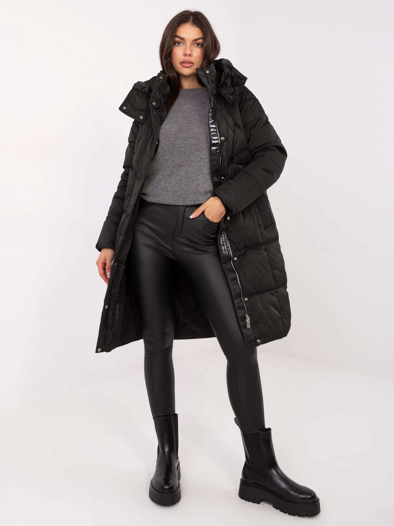 Long Black Winter Puffer Coat — Warm & Strong