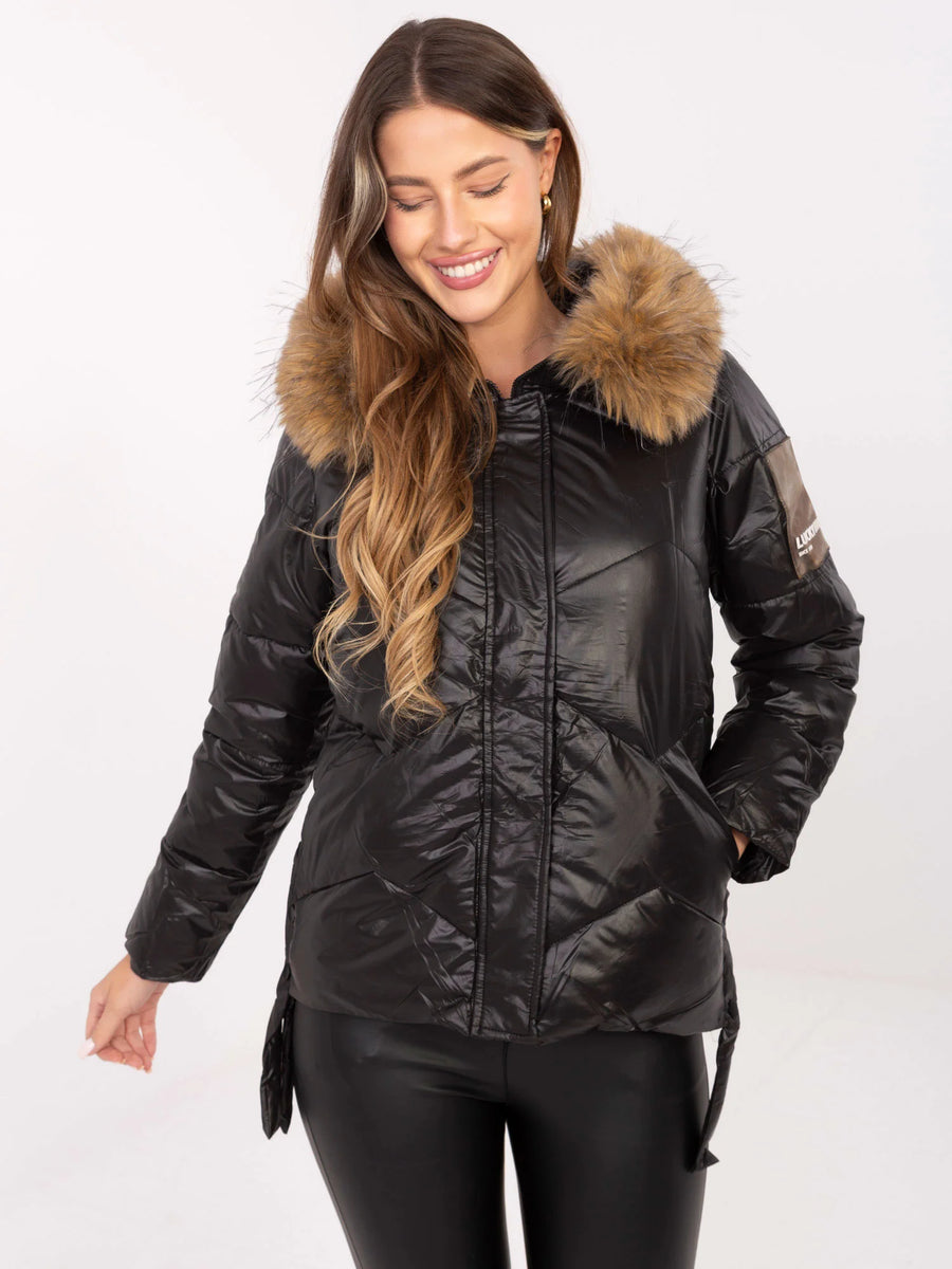 Black Hooded Winter Jacket — Warm & Urban