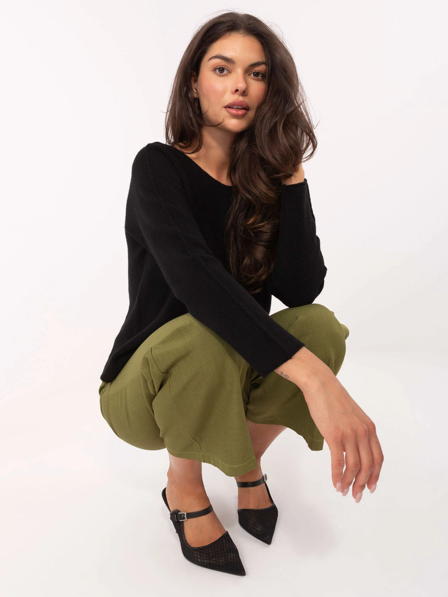 Black Knit Sweater — Calm & Clean