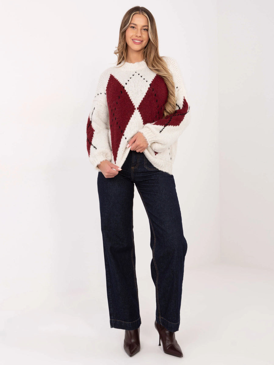 Geometric Knit Sweater — Cozy & Warm