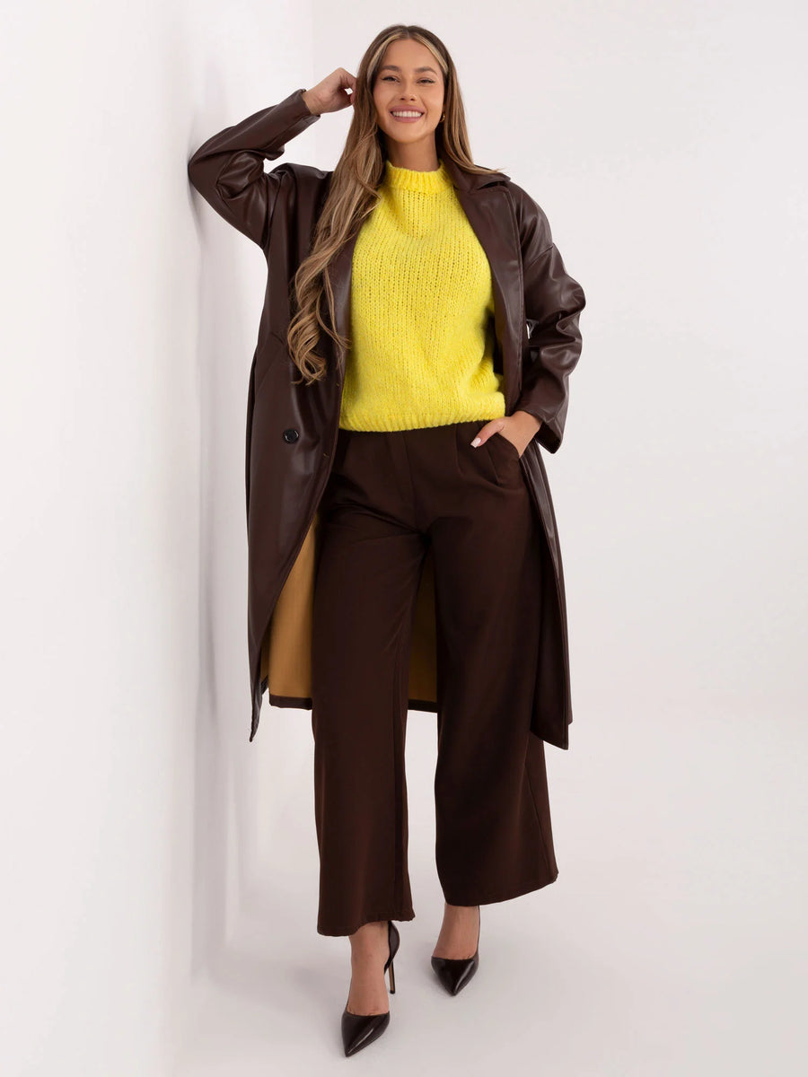 Yellow Oversized Knit Sweater — Uplifted